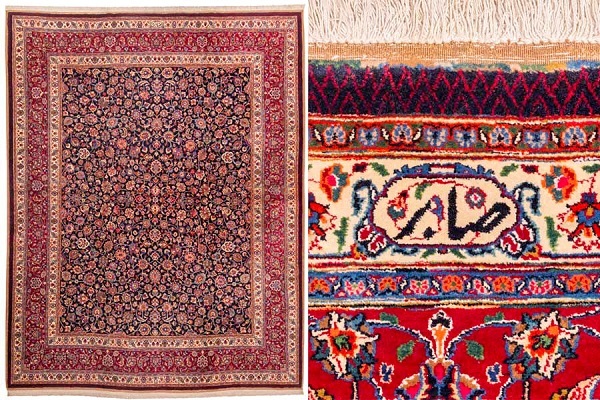 قالی مشهد؛ گره تار تُرکی با رجهای فارسی قالی مشهد؛ گره تار تُرکی با رجهای فارسی