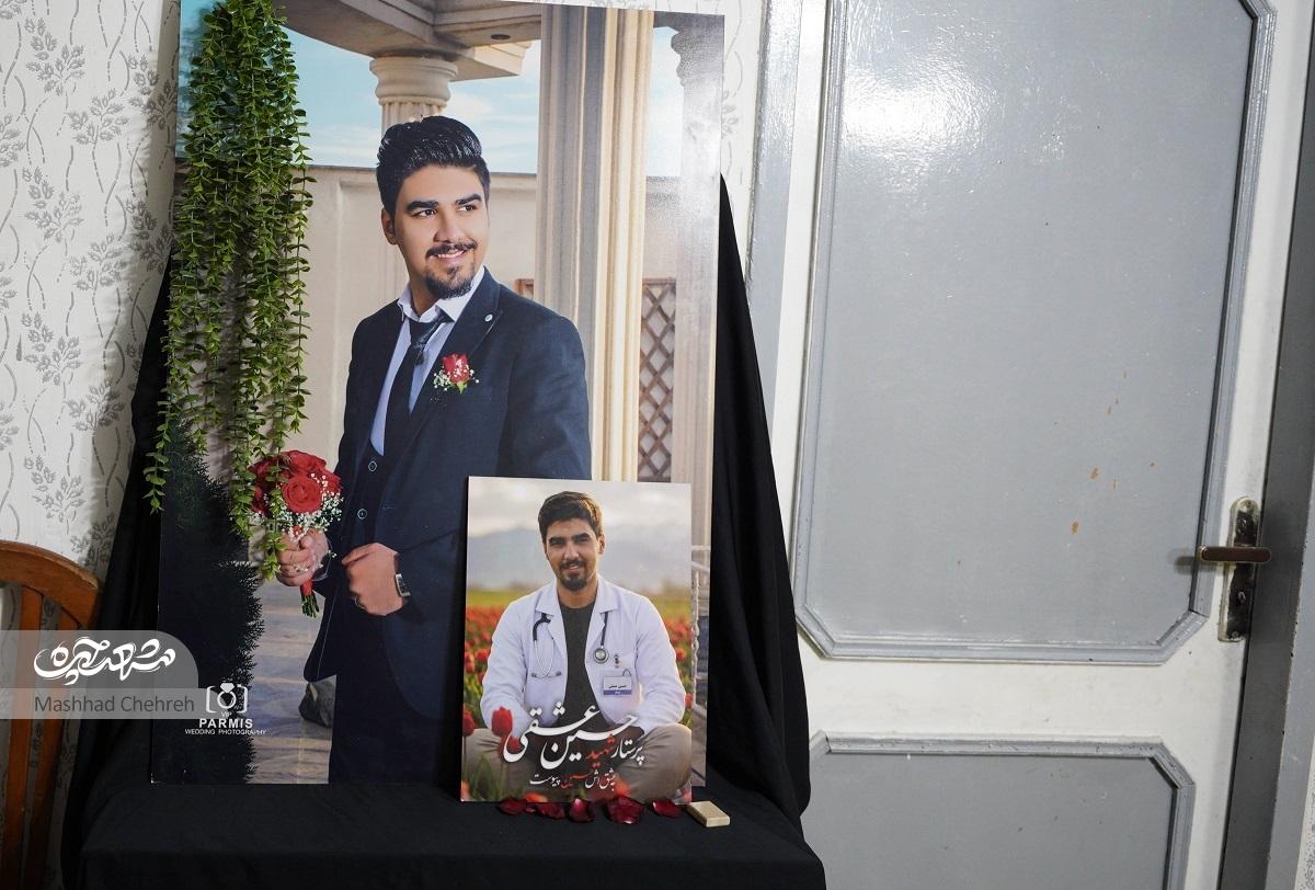حسین عشقی برای خدمت در میدان جنگ آماده شده بود حسین عشقی برای خدمت در میدان جنگ آماده شده بود