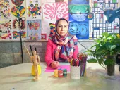 نقاشی بدون الگو و ابزار رایج، هنر مربی خلاق خردسرای فردوسی است