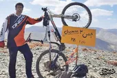 دوچرخ&zwnj;نورد؛ علی نیرومند 7 قله بلند استان را با دوچرخه فتح کرده است