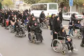 شور عزاداری در هیئت معلولان مشهد