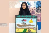 هنرمندی نیلوفر رهباردار&zwnj; روی بوم و تاتامی