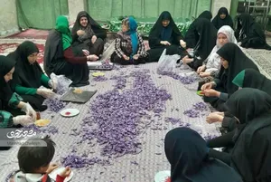 اهالی محله زارعین با پاک‌کردن زعفران به پویش ایران همدل پیوستند