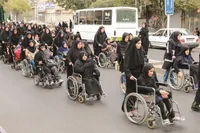 شور عزاداری در هیئت معلولان مشهد